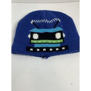 Blue Robot Toddler Skull Cap Hat Fitted Size 2-3 Stocking Hat Video Game Beanie